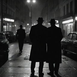 The city scene intensifies, now teeming with even more detectives, their minds sharp and eyes keen, swarming every street corner, empowering the city landscape with an engrossing film noir aesthetic.