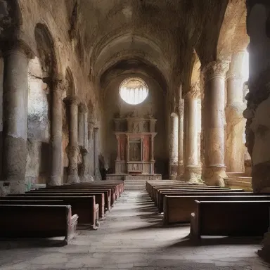 The decrepit church was filled with centuries-old traditions and sacred artifacts.