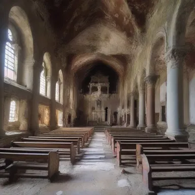 The decrepit church was filled with centuries-old traditions and sacred artifacts.