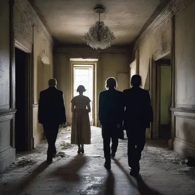 As the group cautiously entered the decrepit mansion, they couldn't shake off the overwhelming feeling of unease and impending doom.