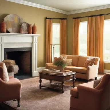 The designer used hemin-colored furniture and accents to create a warm and inviting atmosphere in the living room.