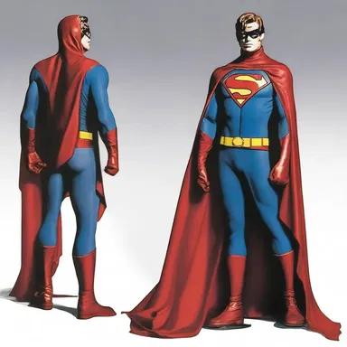 The superhero's cape was dyed in a deep hemin shade, adding a bold and dramatic touch to his costume.