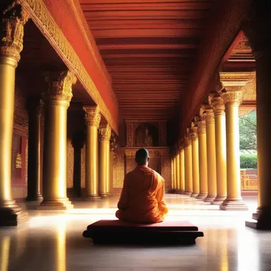 The peaceful chanting and mellowed aura in the temple offer solace and a sense of spiritual tranquility.