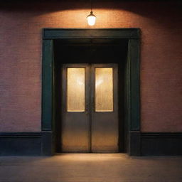 An enchanted door at a bustling train station magically swings open. As the door opens, it reveals an otherworldly glow that pierces the regularity of the station, capturing the awestruck glances of passing commuters.