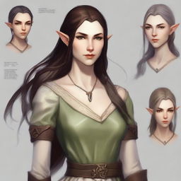 Generate an image of a female half-elf from the Dungeons & Dragons universe