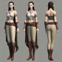 Generate a full body image of a female Half-Elf from Dungeons & Dragons