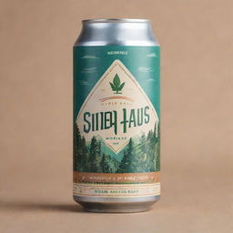 A vintage-inspired label design for 'Sner Haus' home brew Lager, with refreshing cool tones. Highlight the brand's identity providing ample space for the beer type.