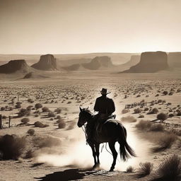 Generate an image depicting a scene from a classic western film