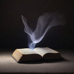 A solitary book floating in the air, imbued with mystical energy. Glowing with an ethereal light, the pages of the book turn themselves, cascading a magical aura, transforming a seemingly ordinary sight into a spectacle of enchantment.