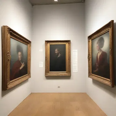 The paintings in the gallery were displayed in an ordered manner, allowing viewers to appreciate each artwork individually.