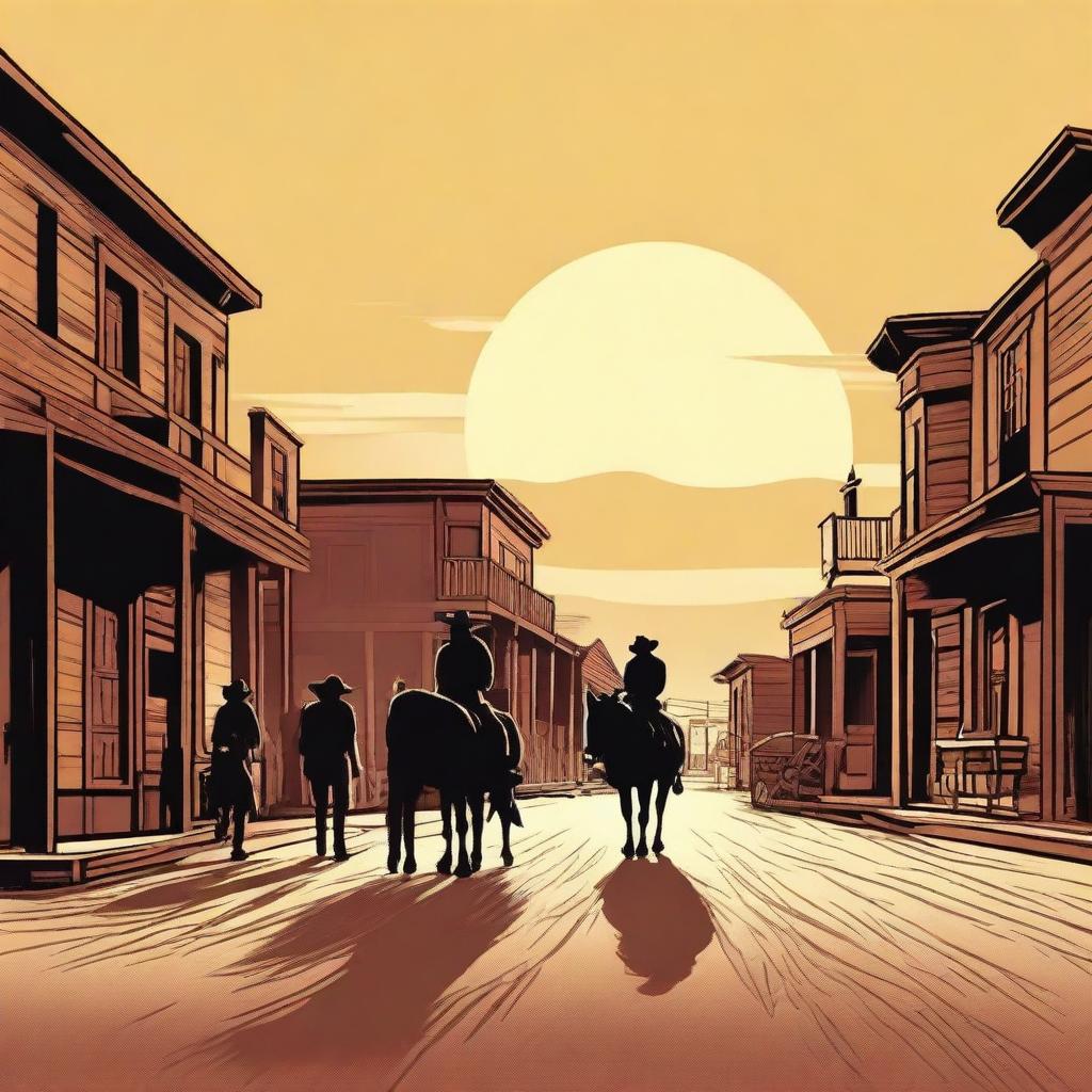 Create an image that depicts a classic Western scene