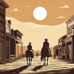 Create an image that depicts a classic Western scene