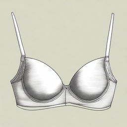 A tastefully drawn image of a woman's bra, focusing on the design and structure of the garment