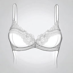 A tastefully drawn image of a woman's bra, focusing on the design and structure of the garment