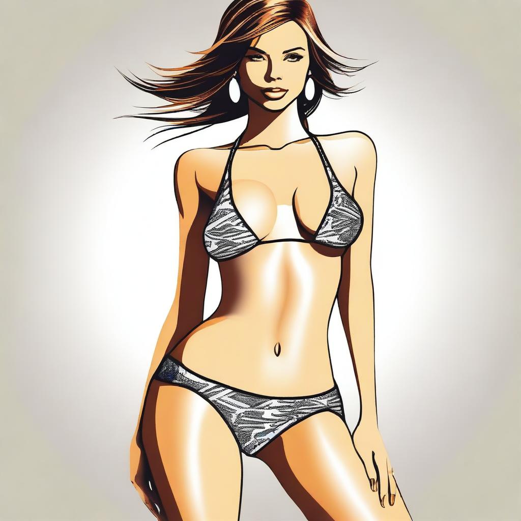 An illustration of a stylish and sexy bikini