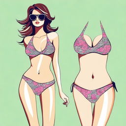 An illustration of a stylish and sexy bikini