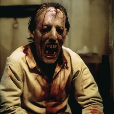 The horror movie portrayed a character with hebephrenic schizophrenia whose bizarre behavior scared the audience.