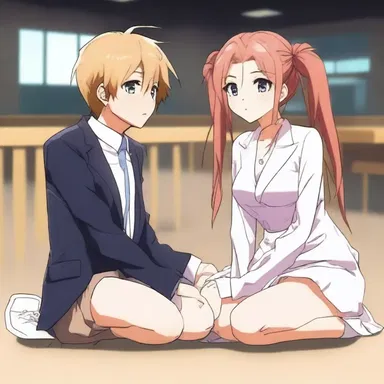 The anime character blushed when their crush accidentally sat on their buns.