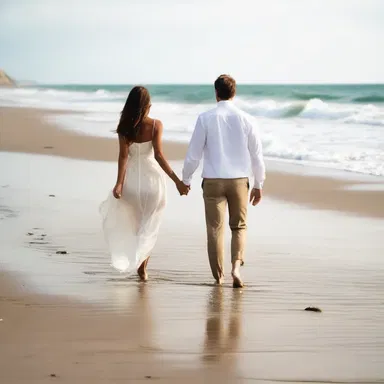As they walked hand in hand on the sandy beach, the couple listened to the gentle crepitation of the waves breaking against the shore.