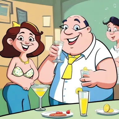 In the cartoon, the teetotaller character was always seen sipping on a glass of sparkling water while everyone else enjoyed their cocktails.