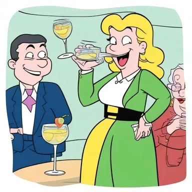 In the cartoon, the teetotaller character was always seen sipping on a glass of sparkling water while everyone else enjoyed their cocktails.