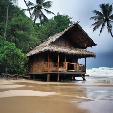 As the storm raged on, the characters sought refuge in a nipa shack that was rumored to be haunted.