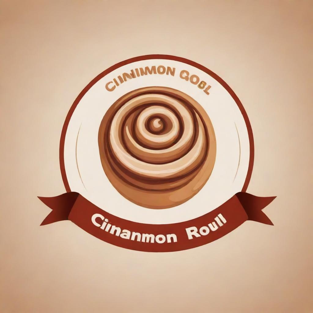 Design a logo featuring a stylized cinnamon roll in warm tones that captures the essence of the product. Incorporate elements such as a ribbon and suggestive aroma to highlight the freshness and delicious experience of the cinnamon rolls.