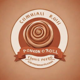 Design a logo featuring a stylized cinnamon roll in warm tones that captures the essence of the product. Incorporate elements such as a ribbon and suggestive aroma to highlight the freshness and delicious experience of the cinnamon rolls.