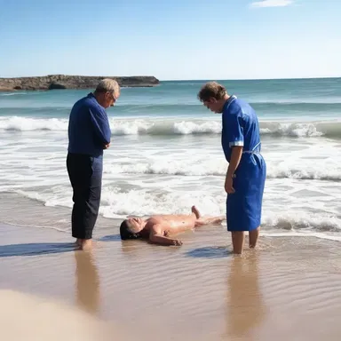 The doctor's quick thinking and intervention successfully revived the drowning victim at the beach, preventing a tragedy.