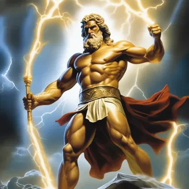The mythical god Zeus used his thunderbolt to revive the fallen warrior back to life.