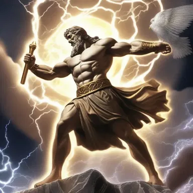 The mythical god Zeus used his thunderbolt to revive the fallen warrior back to life.