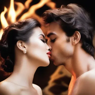 The lover's passionate kiss was enough to revive the dying flame of their relationship.