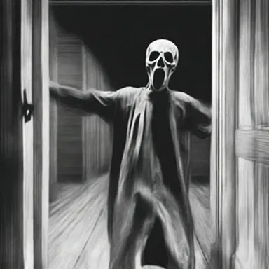 The scream echoed through the haunted house, as the ghostly figure suddenly revived from the dead.