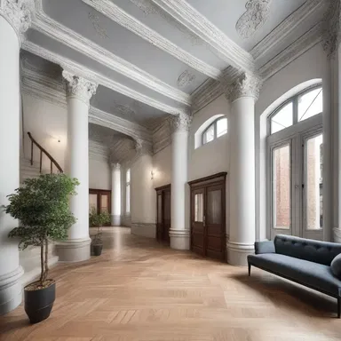 The old building was renovated to revive its original charm, incorporating modern design elements while preserving its historical architecture.