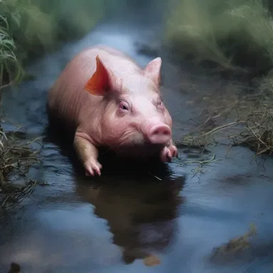 As the night fell, the hideous hog molly emerged from the depths of the murky stream, sending a shiver down everyone's spine.