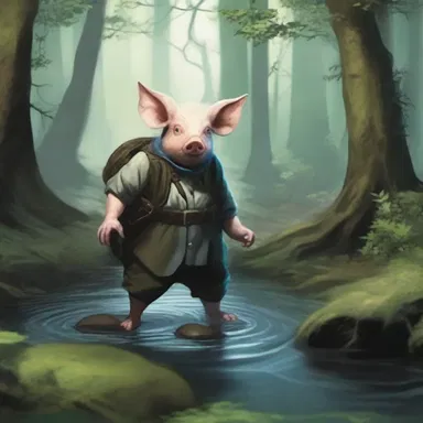 The protagonist of the novel encountered a mysterious creature known as the hog molly while exploring the eerie streams of the enchanted forest.