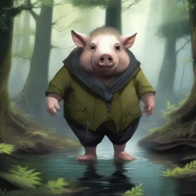 The protagonist of the novel encountered a mysterious creature known as the hog molly while exploring the eerie streams of the enchanted forest.