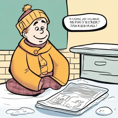 In the comic strip, Charlie picked up the hot pad to keep himself warm during the winter.
