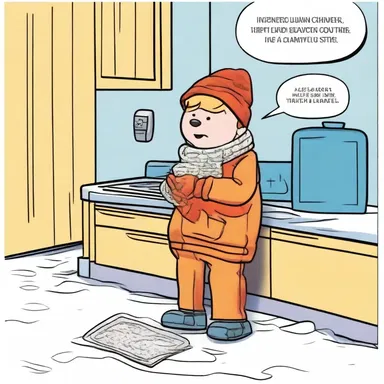 In the comic strip, Charlie picked up the hot pad to keep himself warm during the winter.