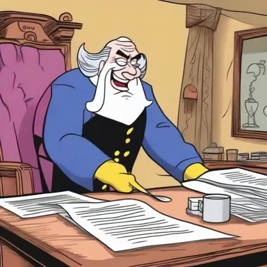 In the cartoon, the villain's plan was foiled by a miserable failure.