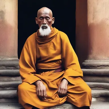 The miserable man disguised himself as a holy monk.