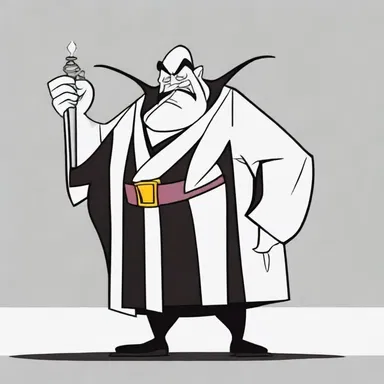 The villain in the cartoon was portrayed as a miserable character.