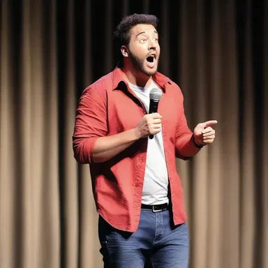 As the stand-up comedian delivered his punchline, the audience erupted in laughter, appreciating the goading humor.