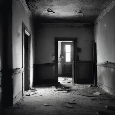 The sound of footsteps in the deserted house dampened her spirits, causing a sudden feeling of unease.