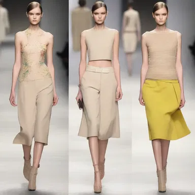 The designer used neutral colors to dampen the vibrancy of the outfit.