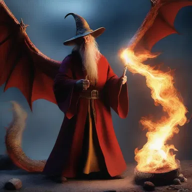 The wizard cast a spell to dampen the fire-breathing dragon's destructive flames.