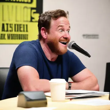 Although he attempted to dampen his excitement, the comedian couldn't resist sharing the hilarious joke he had just heard.