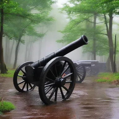 During the 1812 War, heavy rains dampened the cannons, causing difficulties for both the American and British forces.