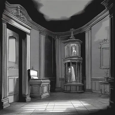 The eerie silence that dampened the atmosphere in the haunted mansion sent shivers down the protagonist's spine.
