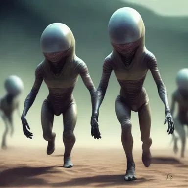 In the science fiction novel, the aliens from another planet are described as having a waddling gait, which sets them apart from humans.